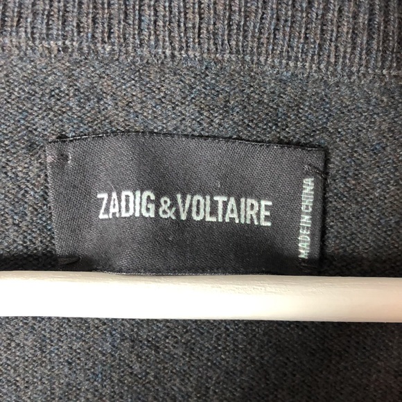 Zadig and Voltaire 100% Cashmere Vivi Patch Sweater Size XS - Picture 6 of 12